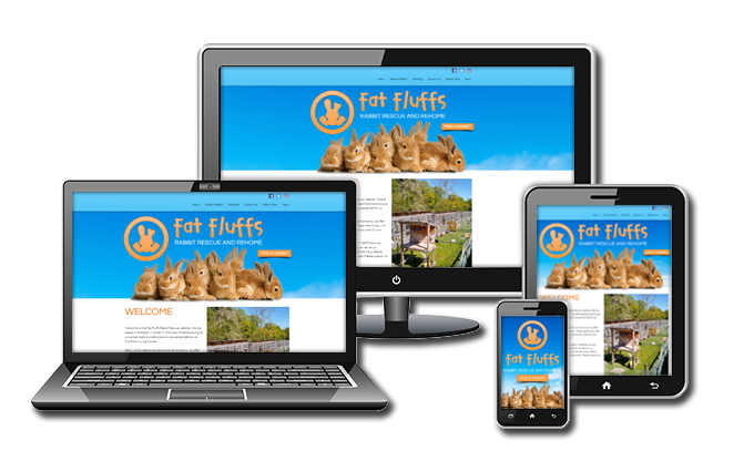 Website composition screens Fat Fluffs no background
